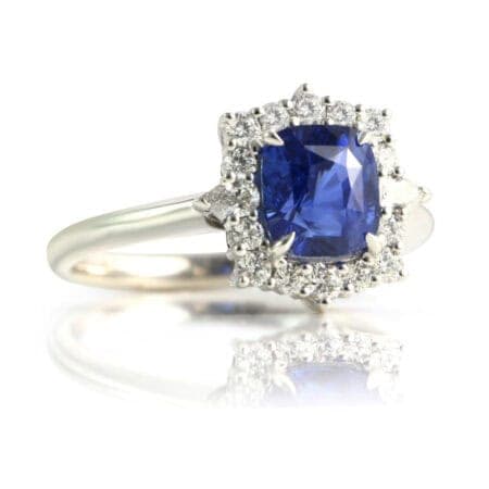 Royal Blue Sapphire Diamond Ring