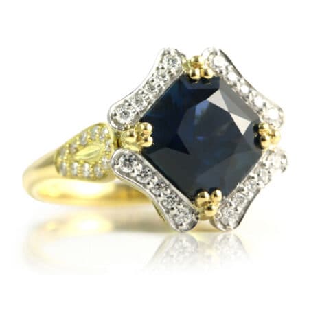 Blue Sapphire Diamond Ring